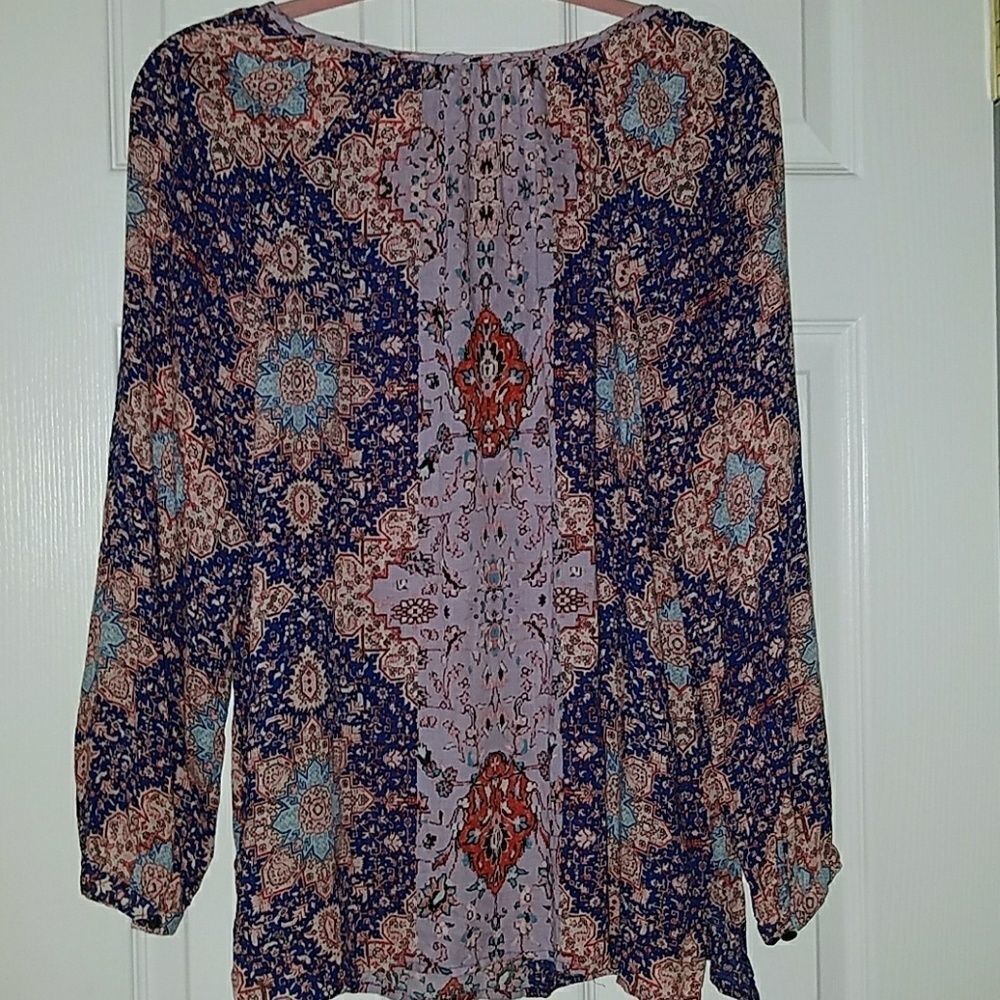 Lucky Brand 3/4th length sleeves top Sz M - Picture 4 of 4